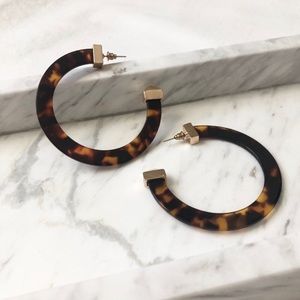 No Brand | Cheetah Print Hoop Earrings Gold